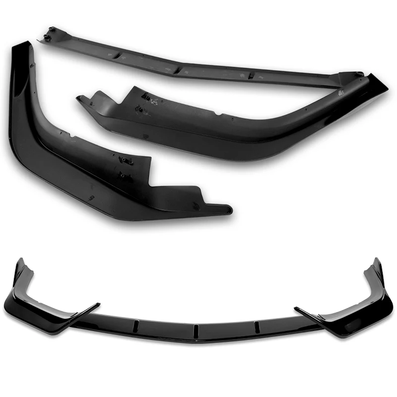 For 2016-2018 Acura ILX Sedan 3-PCS Painted Black Front Bumper Spoiler Splitter Lip - Image 4