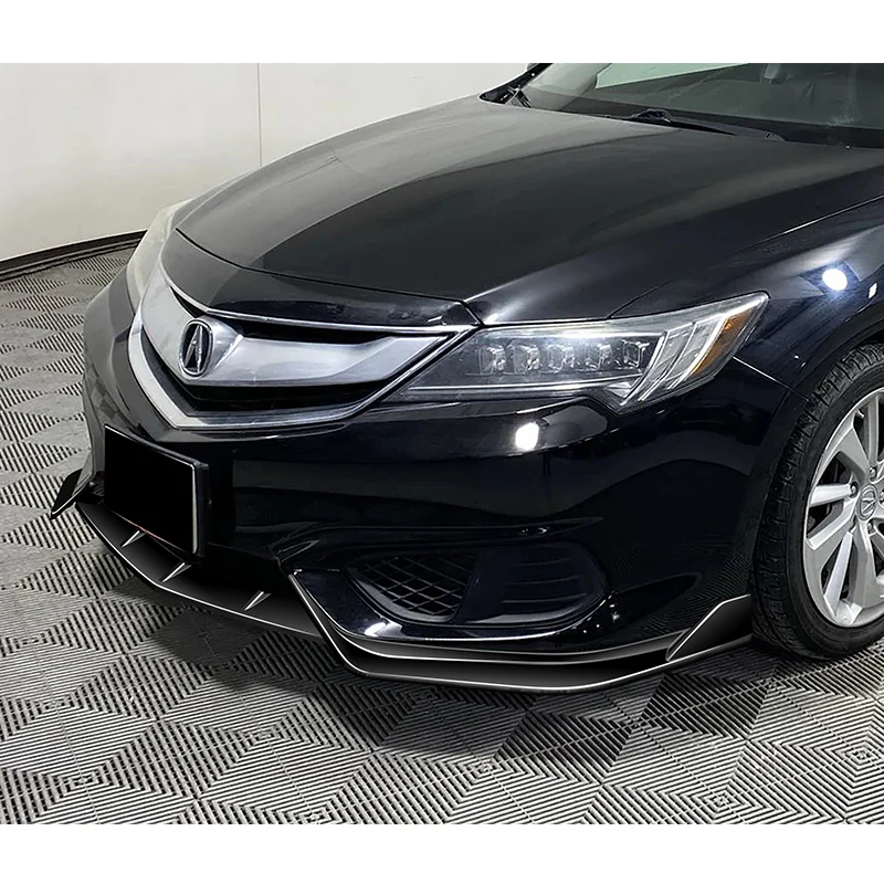 For 2016-2018 Acura ILX Sedan 3-PCS Painted Black Front Bumper Spoiler Splitter Lip - Image 5