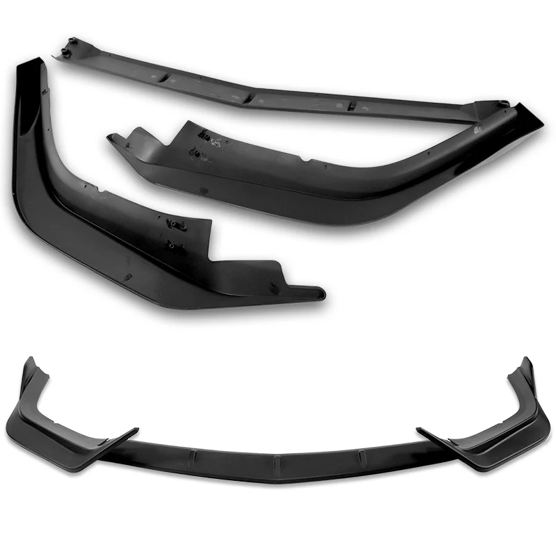 For 2016-2018 Acura ILX Sedan/4DR 3-PCS Matt Black Front Bumper Spoiler Splitter Lip - Image 4