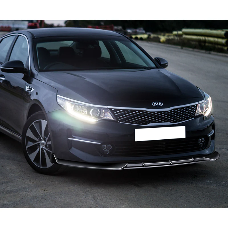 For 2016-2018 Kia Optima LX EX STP-Style Painted Black Front Bumper Body Splitter Spoiler Lip 3PCS - Image 5