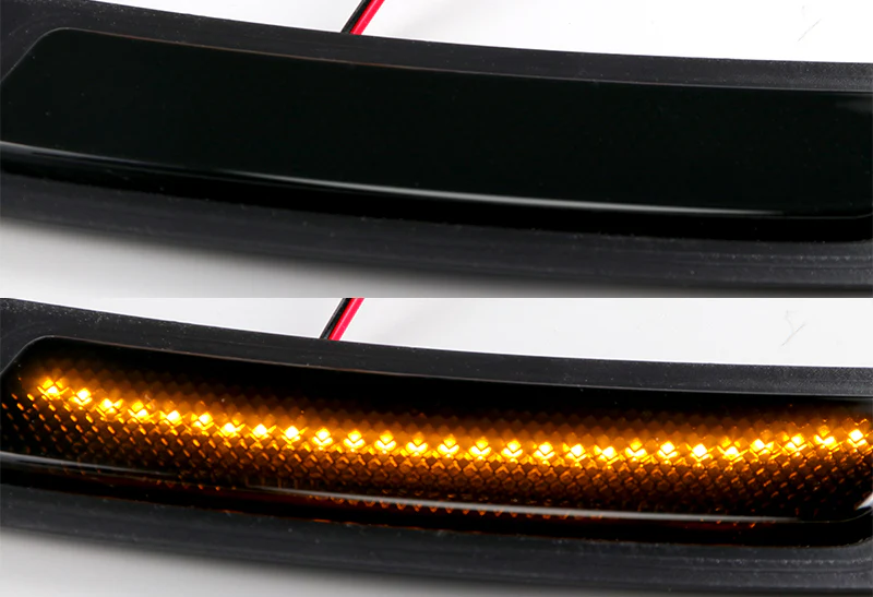 For 2016–2019 3-Series BMW F30 F31 F32 Amber LED Turn Signal Bumper Side Marker Lights -Smoke Lens - Image 2