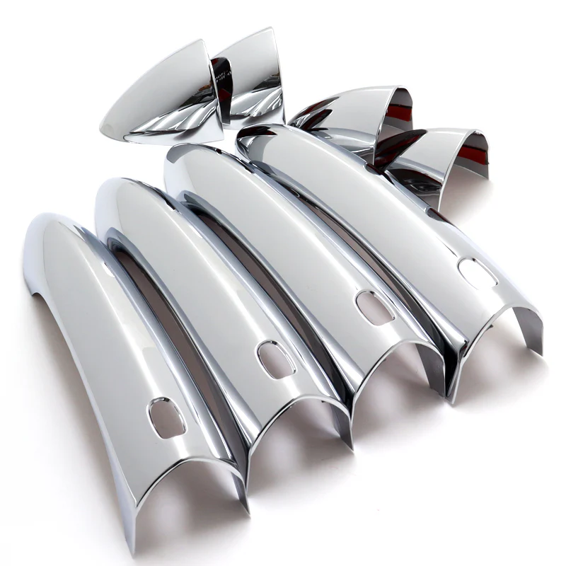 For 2016 - 2019 Chevrolet Cruze Mirror Chrome Exterior Door Pull Handle Lever Cover Cap Trim Kit W/4-Smart Keyhole - Image 2