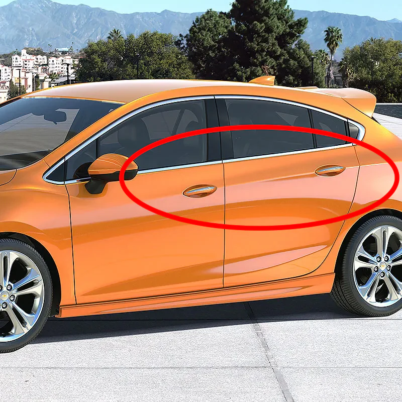 For 2016 - 2019 Chevrolet Cruze Mirror Chrome Exterior Door Pull Handle Lever Cover Cap Trim Kit W/4-Smart Keyhole - Image 5