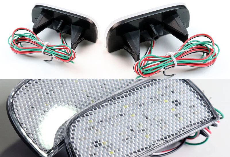For 2016 – 2019 Honda Civic 10Th 54-LED Rear Bumper Reflector Stop Brake Light Kit -Clear Lens - Image 2