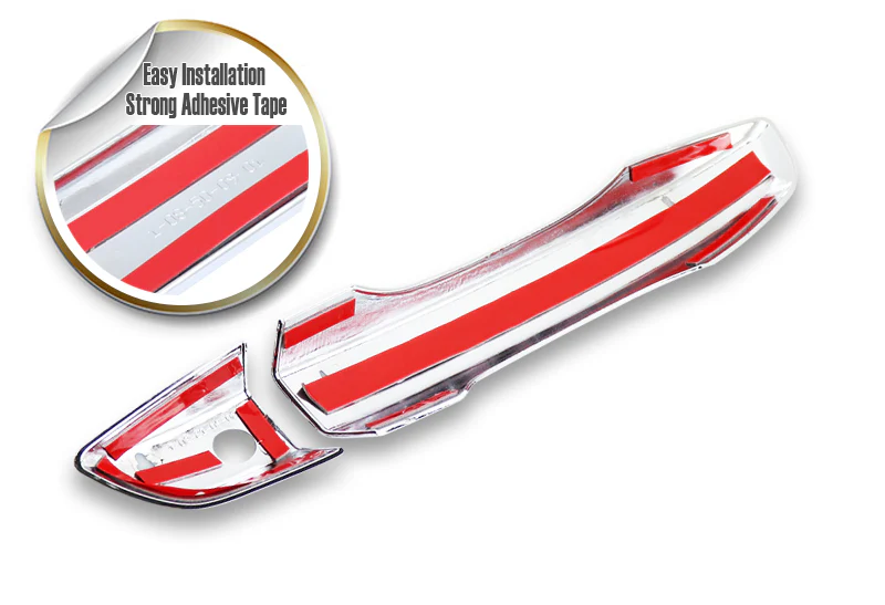 For 2016 - 2019 Honda Civic 10th Mirror Chrome Exterior Door Pull Handle Lever Cover Cap Trim Kit W/O Smart Keyhole - Image 2