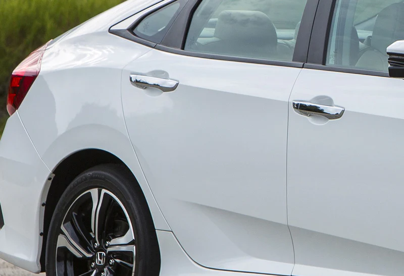 For 2016 - 2019 Honda Civic 10th Mirror Chrome Exterior Door Pull Handle Lever Cover Cap Trim Kit W/O Smart Keyhole - Image 3