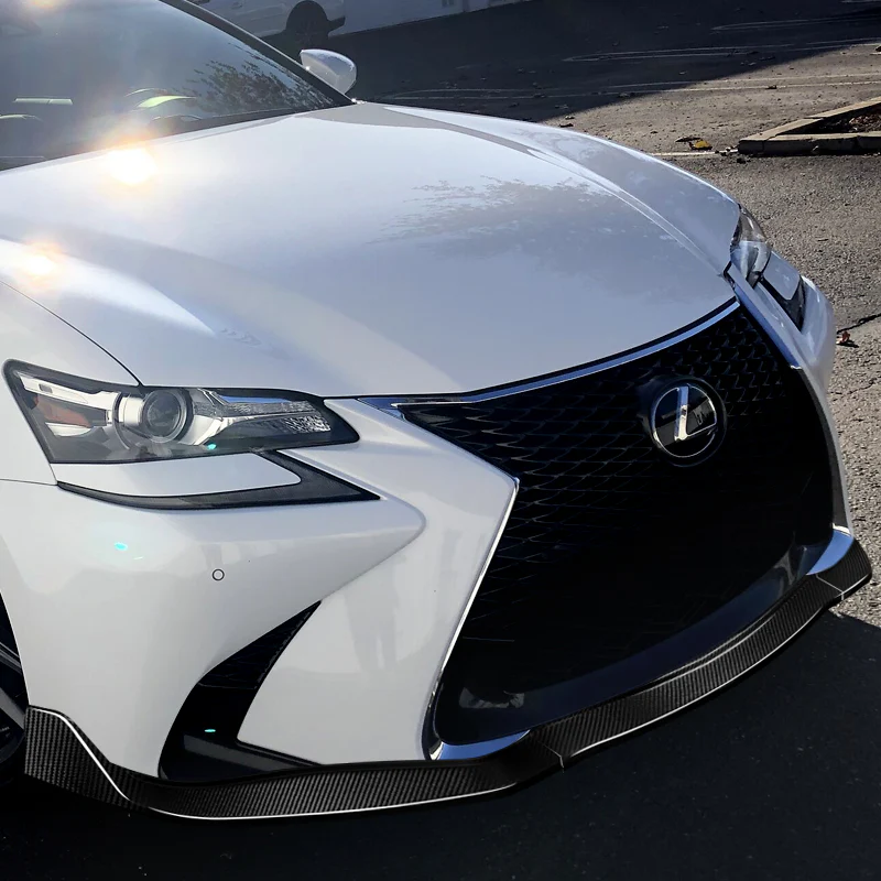 For 2016-2019 Lexus GS-Series V2 Carbon Fiber 3Pcs  Front Bumper Splitter Spoiler Lip - Image 5