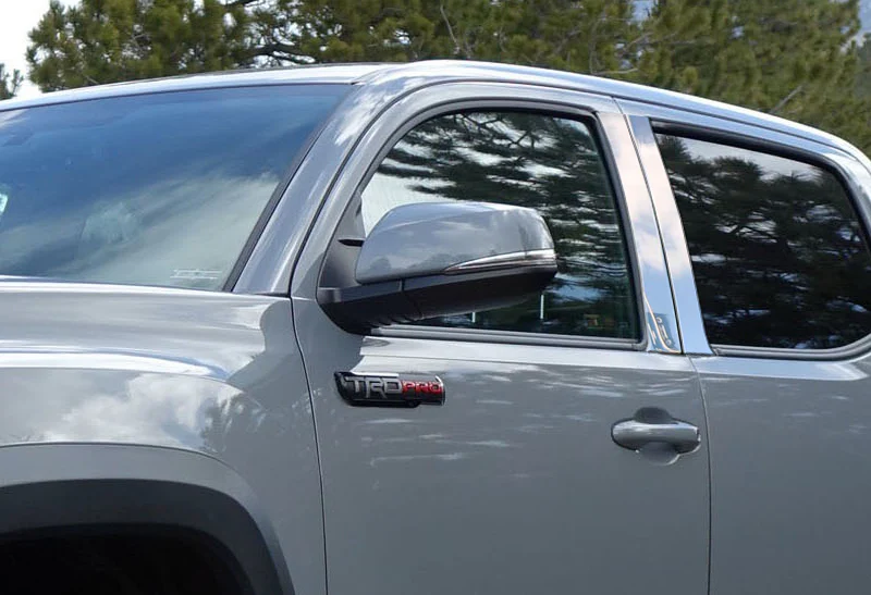 For 2016 - 2019 Toyota Tacoma Mirror Chrome Exterior Stainless Car Window Door Pillar Trim 4-PCS - Image 3