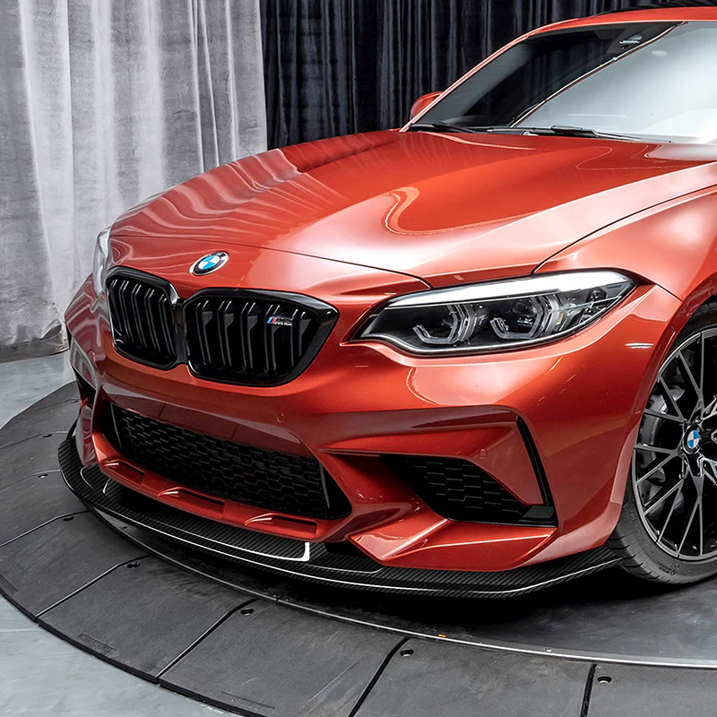 For 2016-2020 BMW M2 F87 RA-Style 3-Pcs Carbon Fiber Front Bumper Spoiler Splitter Lip - Image 5