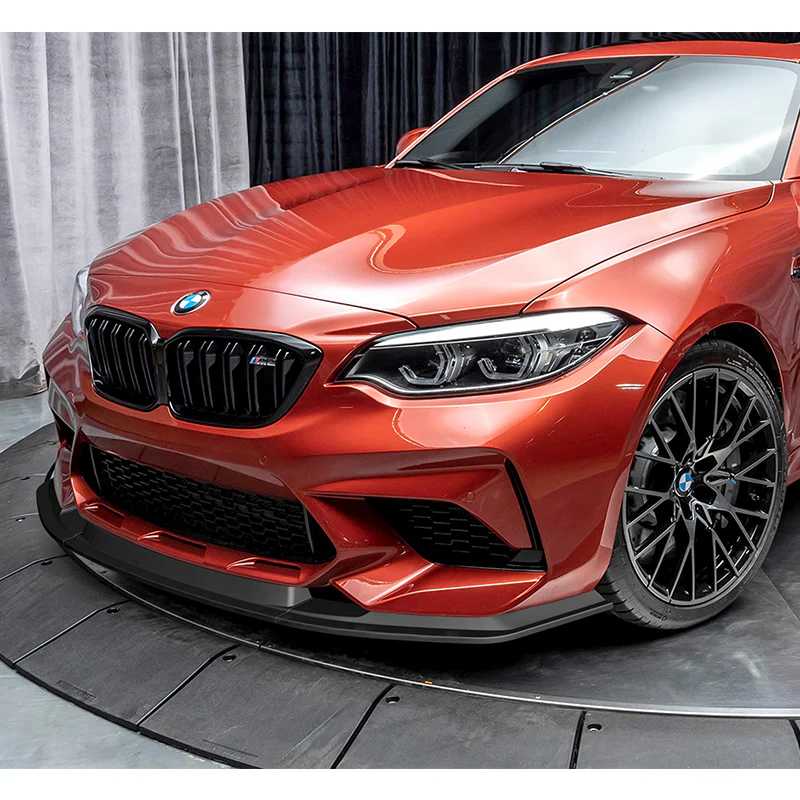 For 2016-2020 BMW M2 F87 RA-Style 3-Pcs Matt Black Front Bumper Spoiler Splitter Lip - Image 5
