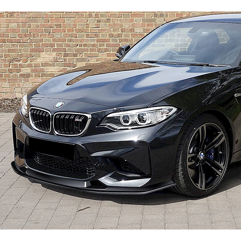 For 2016-2020 BMW M2 F87 RA-Style 3-Pcs Painted BLK Front Bumper Spoiler Splitter Lip - Image 5