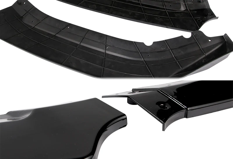 For 2016-2021 Honda Civic 10th Painted Black Front Bumper Splitter Spoiler Lip 3PCS - Image 2