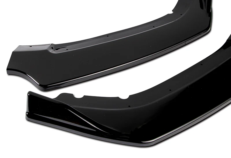 For 2016-2021 Honda Civic 10th Painted Black Front Bumper Splitter Spoiler Lip 3PCS - Image 4