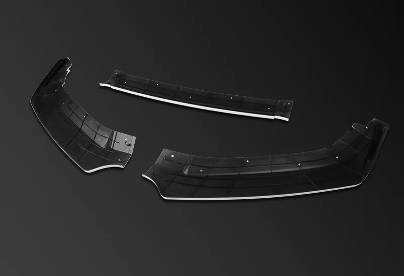 For 2016-2021 Honda Civic 10th Painted White Front Bumper Splitter Spoiler Lip 3PCS - Image 2