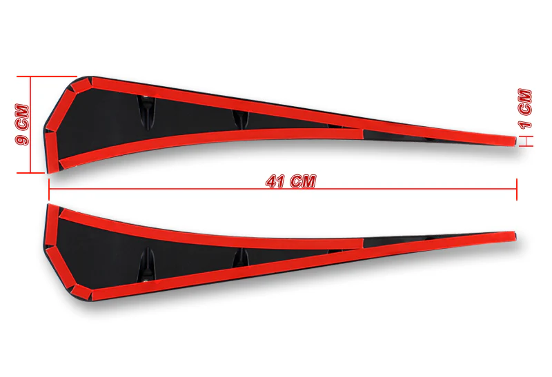 For 2016 – 2021 Honda Civic ABS Side Sport Air Wing Fender Vent Garnish Trim -Glossy Black - Image 2