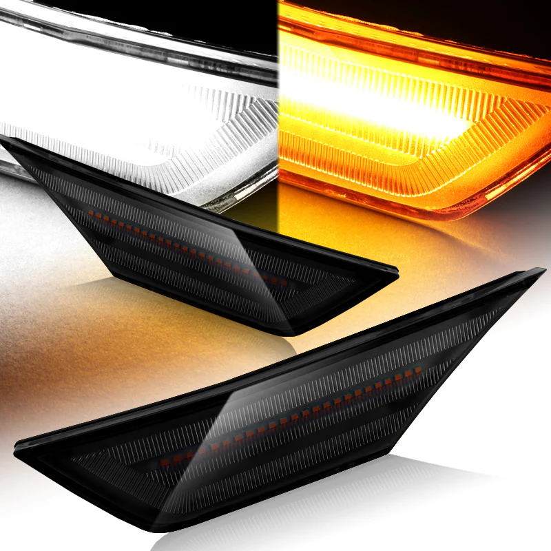 For 2016–2021 Honda Civic GEN10 LED Turn Signal Bumper Side Marker Lights -Smoke Lens - Image 7