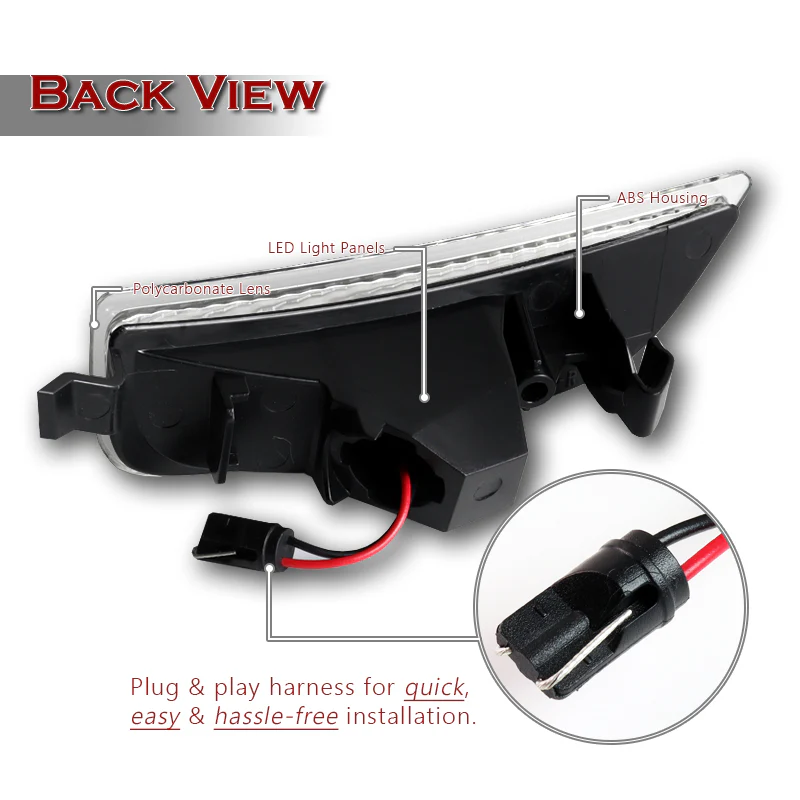 For 2016-2021 Mazda Miata / MX-5 Front & Rear LED Side Marker Turn Signal Lights Set -Clear Lens - Image 4
