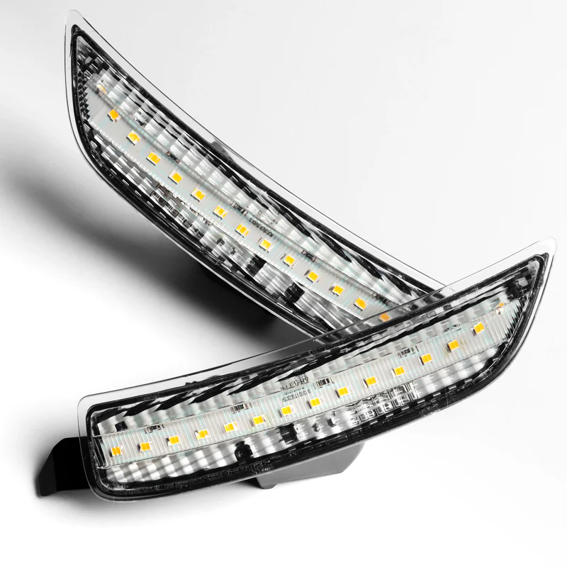 For 2016–2021 Mazda MX5 Miata Amber LED Turn Signal Front Side Marker Lights -Clear Lens - Image 2