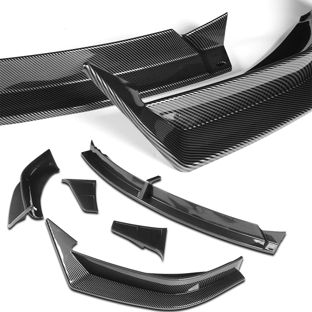 For 2016 - 2021 Tesla Model X Front Bumper Splitter Spoiler Lip 5PCS -Carbon Fiber Look - Image 5
