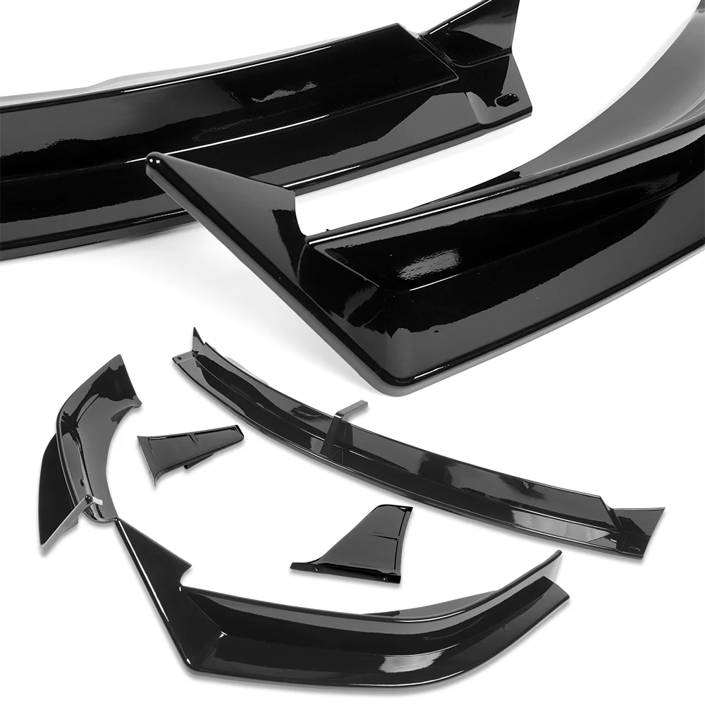 For 2016 - 2021 Tesla Model X Front Bumper Splitter Spoiler Lip 5PCS -Painted Black - Image 2