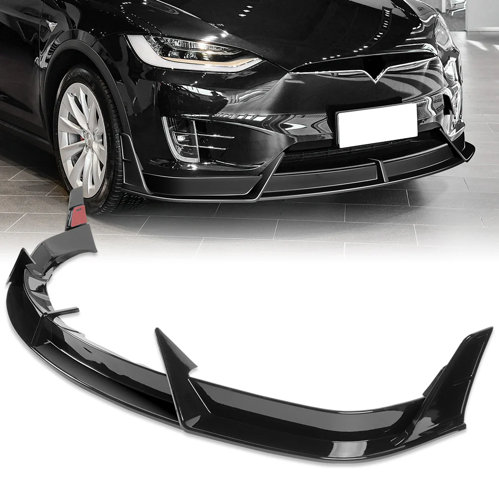 For 2016 - 2021 Tesla Model X Front Bumper Splitter Spoiler Lip 5PCS -Painted Black - Image 8