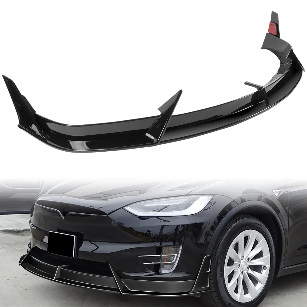 For 2016 - 2021 Tesla Model X Front Bumper Splitter Spoiler Lip 5PCS -Painted Black - Image 9