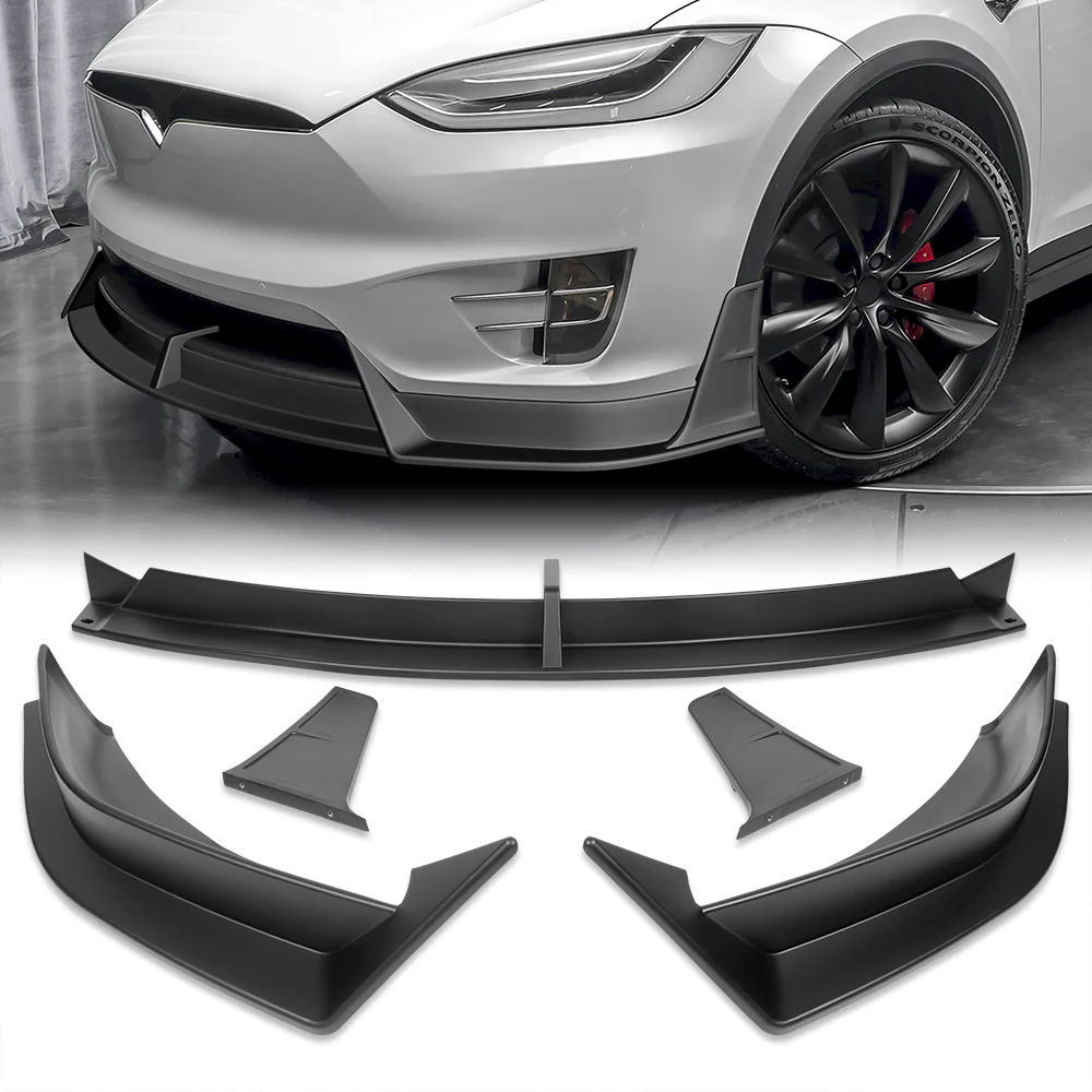 For 2016 - 2021 Tesla Model X Front Bumper Splitter Spoiler Lip 5PCS -Unpainted Matte Black - Image 10