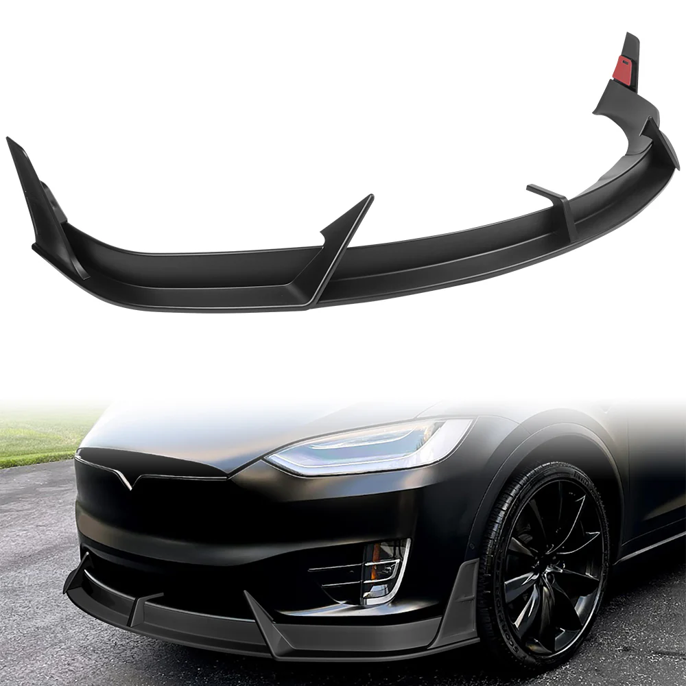 For 2016 - 2021 Tesla Model X Front Bumper Splitter Spoiler Lip 5PCS -Unpainted Matte Black - Image 8