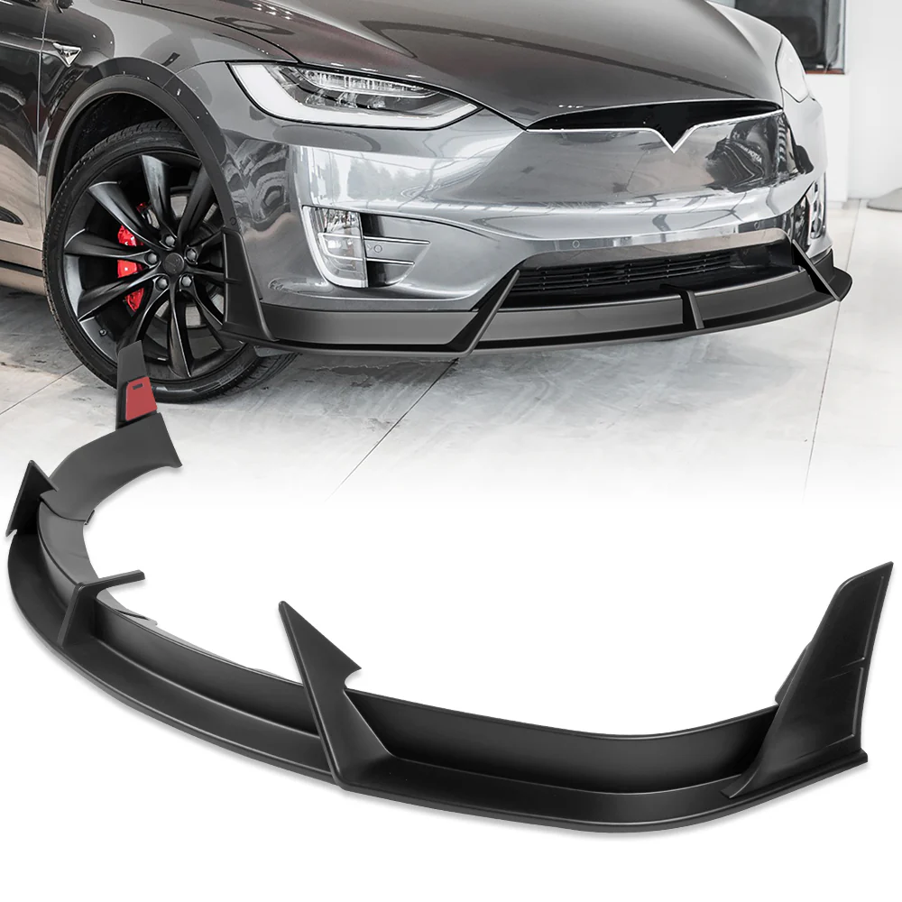 For 2016 - 2021 Tesla Model X Front Bumper Splitter Spoiler Lip 5PCS -Unpainted Matte Black - Image 9