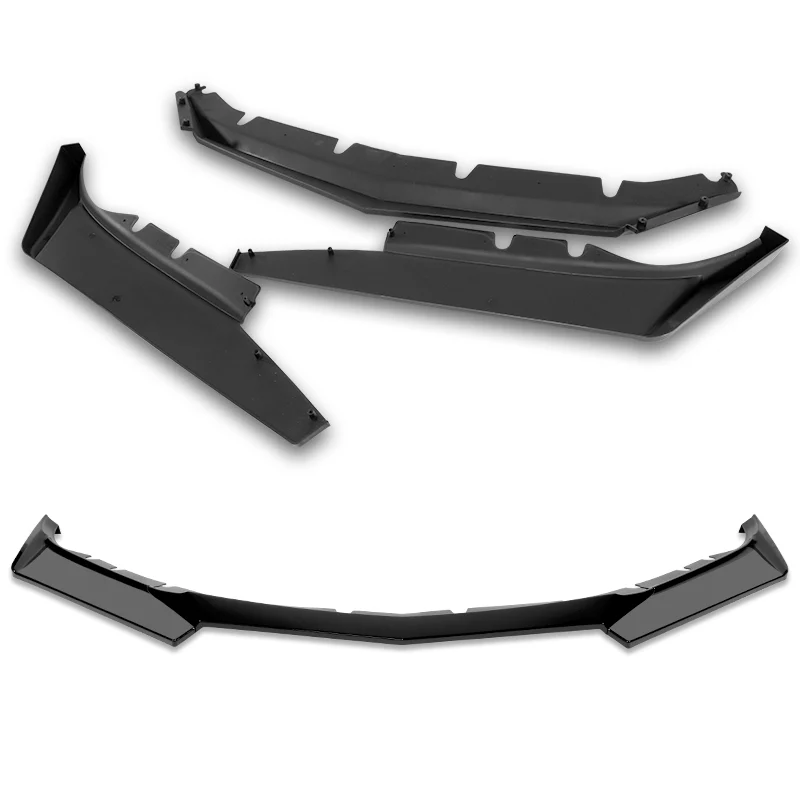 For 2016-2024 Chevy Camaro 1LE-Style Painted Black Front Bumper Splitter Spoiler Lip 3PCS - Image 4