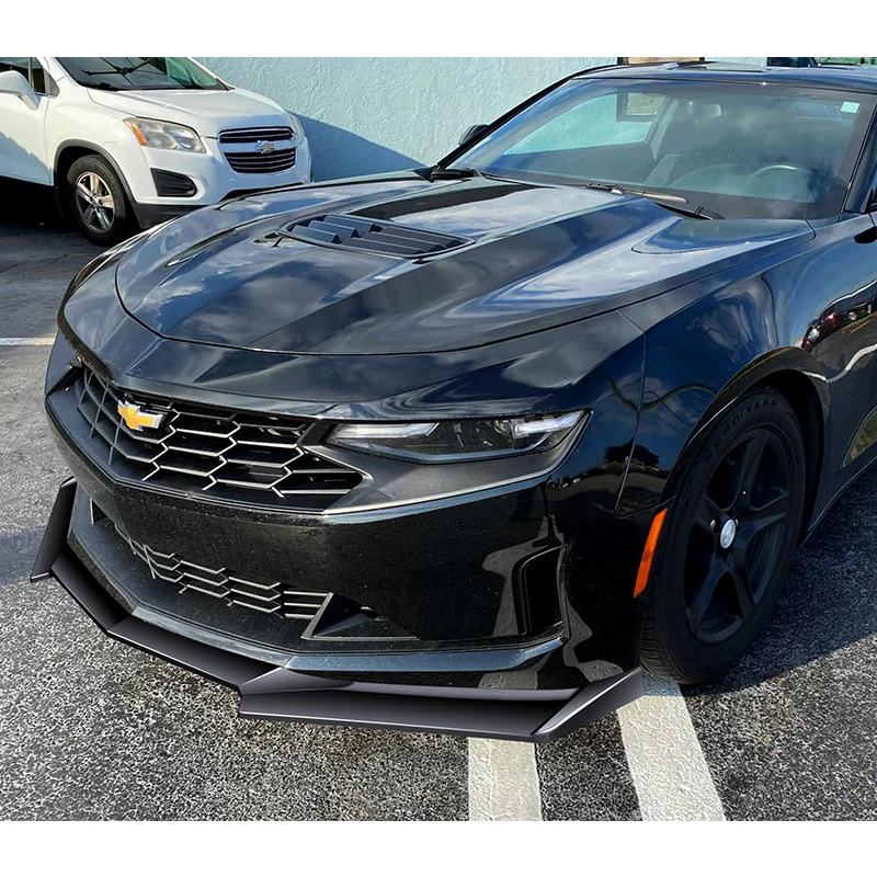 For 2016-2024 Chevy Camaro 1LE-Style Painted Black Front Bumper Splitter Spoiler Lip 3PCS - Image 5
