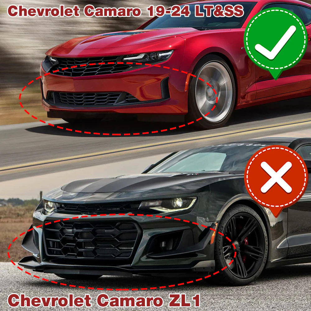 For 2016-2024 Chevy Camaro 1LE-Style Painted White Front Bumper Splitter Spoiler Lip 3PCS - Image 5
