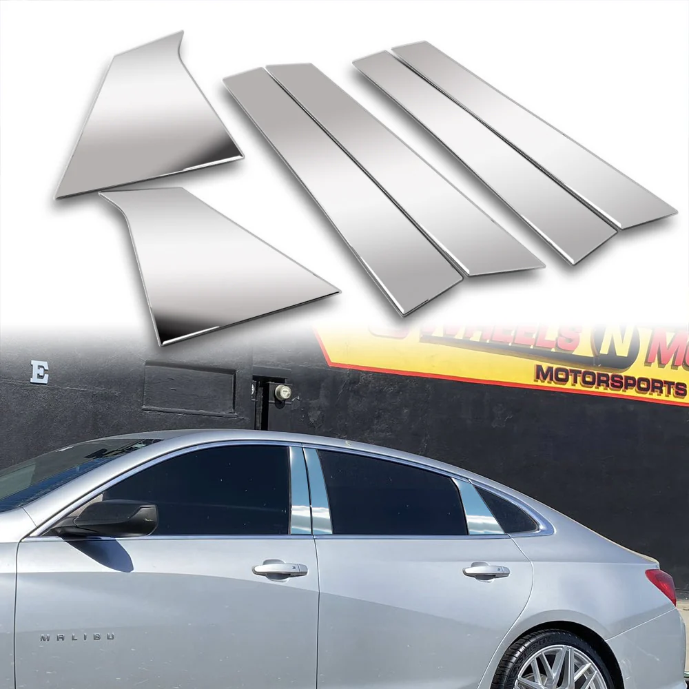 For 2016 - 2025 Chevrolet Chevy Malibu Mirror Chrome Exterior Stainless Car Window Door Pillar Trim 6-PCS - Image 6