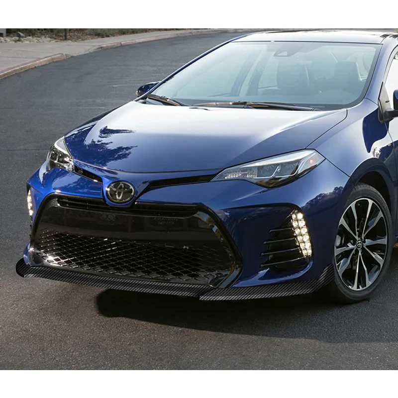 For 2017-2019 Corolla SE XSE GT-Style 3-PCS Carbon Painted Front Bumper Spoiler Lip - Image 5