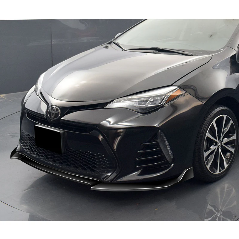 For 2017-2019 Corolla SE XSE GT-Style 3-PCS  Painted Black Front Bumper Spoiler Lip - Image 5