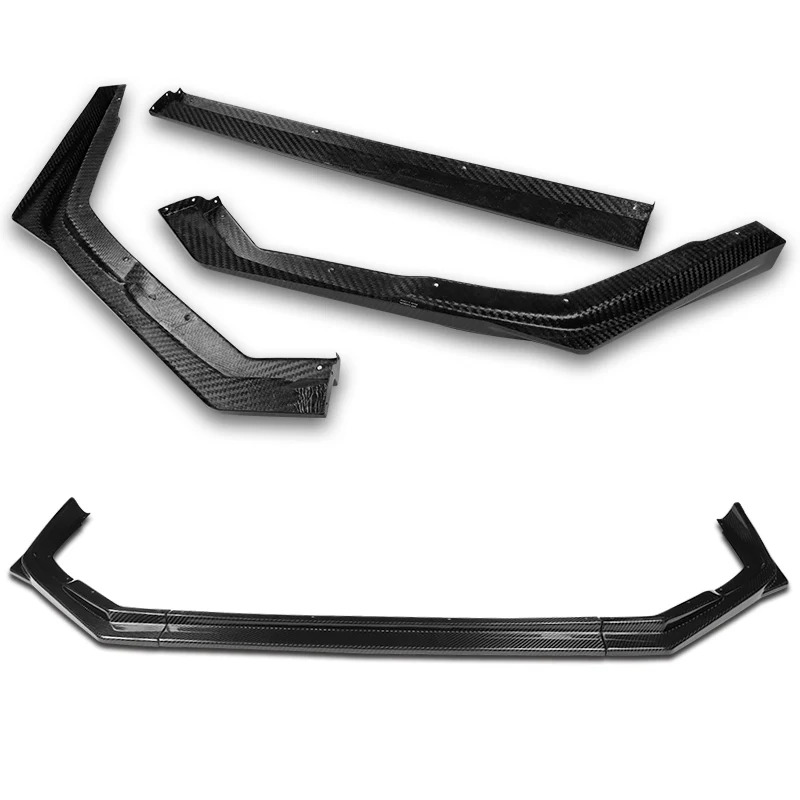 For 2017-2019 Subaru Impreza ST-Style Real Carbon Fiber Front Bumper Splitter Spoiler Lip 3PCS - Image 4