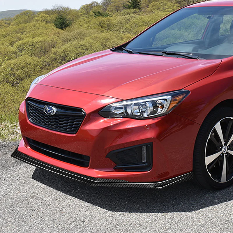 For 2017-2019 Subaru Impreza ST-Style Real Carbon Fiber Front Bumper Splitter Spoiler Lip 3PCS - Image 5