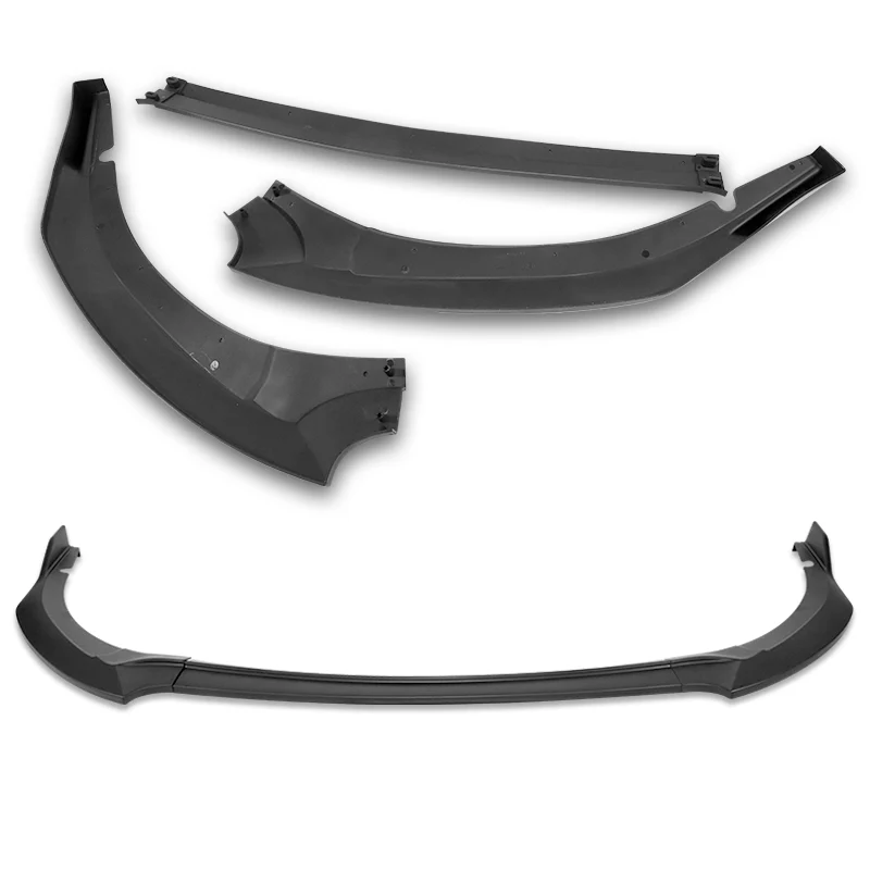 For 2017-2019 Toyota Corolla SE XSE GT-Style 3-PCS Matt Black Front Bumper Spoiler Lip - Image 4
