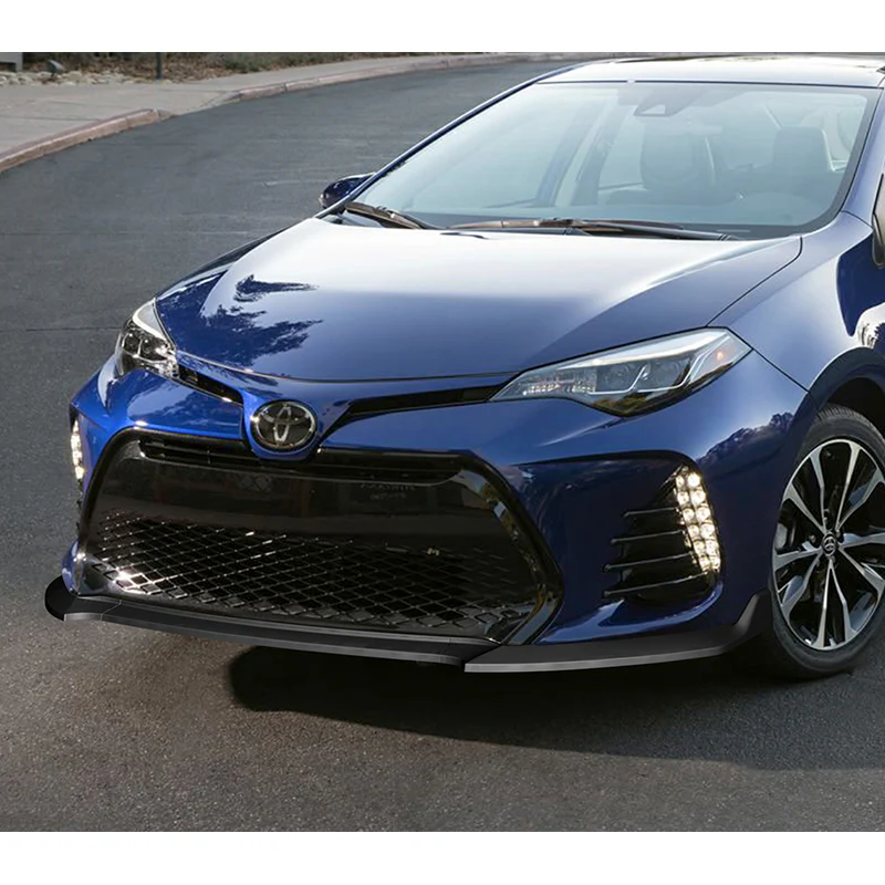 For 2017-2019 Toyota Corolla SE XSE GT-Style 3-PCS Matt Black Front Bumper Spoiler Lip - Image 5