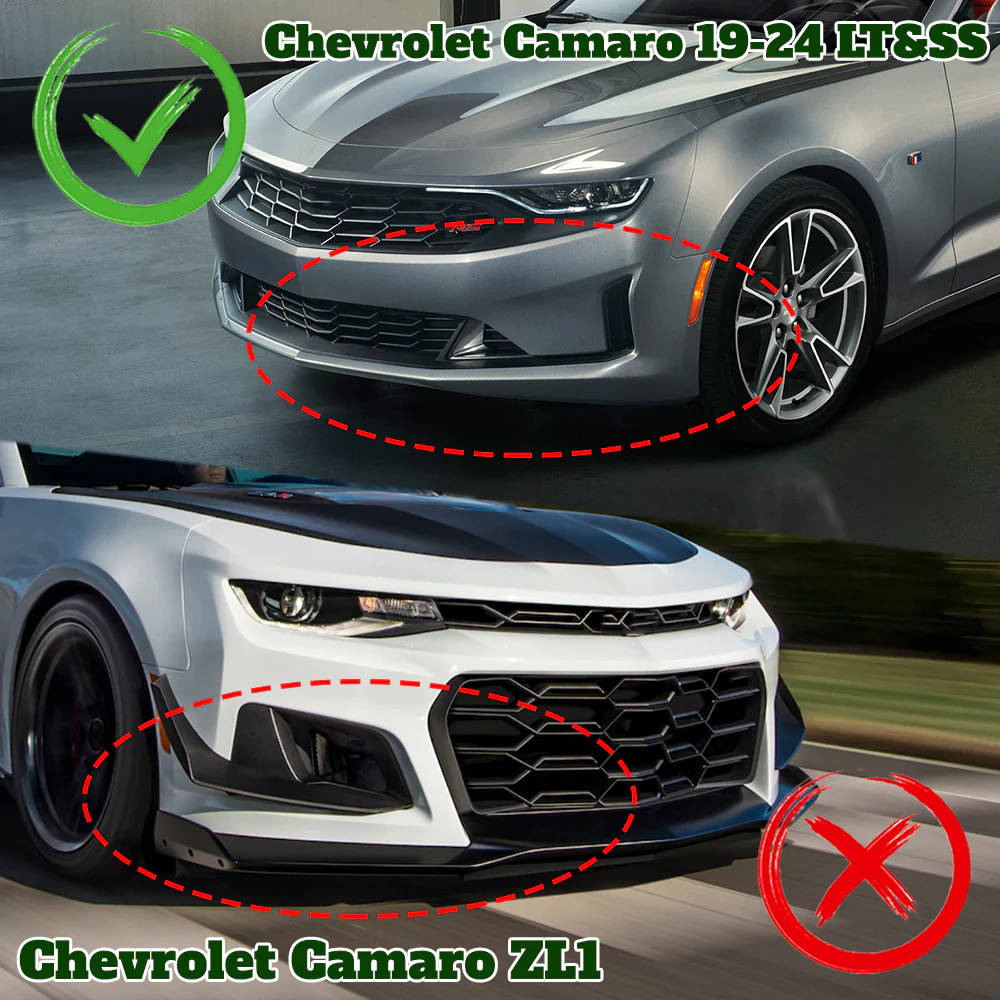 For 2016-2024 Chevy Camaro 1LE-Style Matte Black Front Bumper Splitter Spoiler Lip 3PCS - Image 6