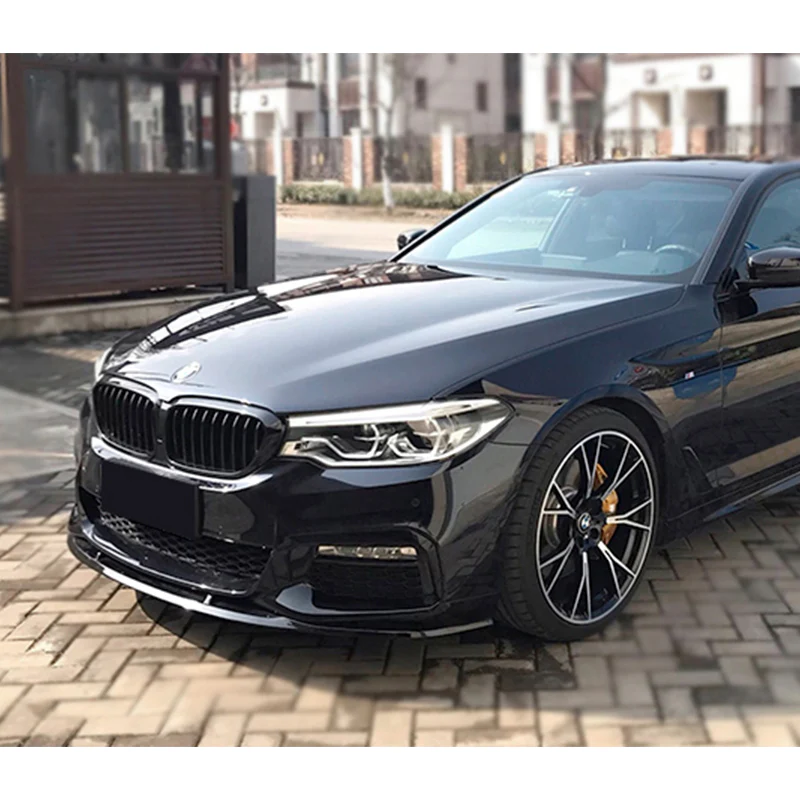 For 2017-2020 BMW 5-Series G30 M-Sport Painted Black Front Bumper Splitter Spoiler Lip 3PCS - Image 5
