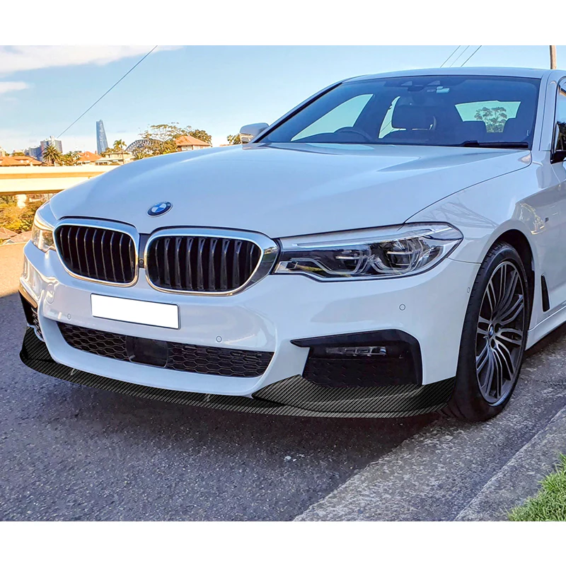For 2017-2020 BMW 5-Series G30 M-Sport Carbon Look Front Bumper Splitter Spoiler Lip 3PCS - Image 5