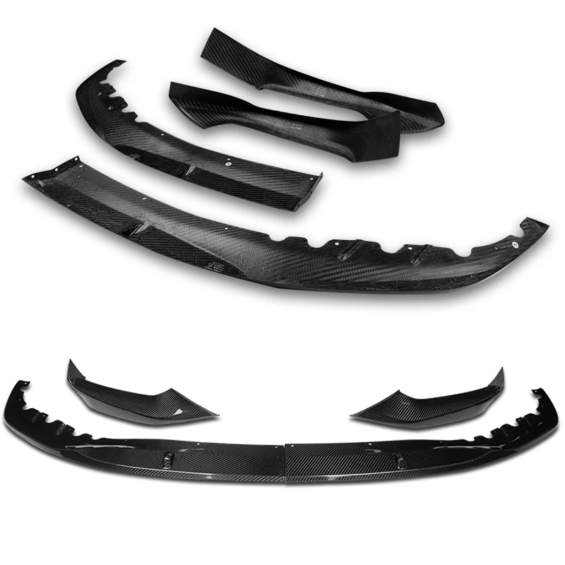 For 2017-2020 BMW 5-Series G30 M-Sport Carbon Fiber Front Bumper Splitter Spoiler Lip 3PCS - Image 4
