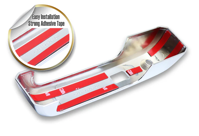 For 2017 - 2020 Ford F-250 F250 Super Duty Chrome Exterior Door Pull Handle Cover Cap Trim Kit With Smart Key Hole - Image 2