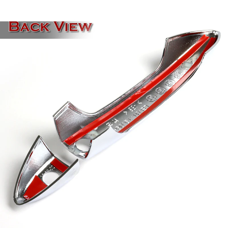 For 2017 - 2020 Honda Pilot / Ridgeline Mirror Chrome Exterior Door Pull Handle Lever Cover Cap Trim Kit W/Smart Keyhole - Image 3