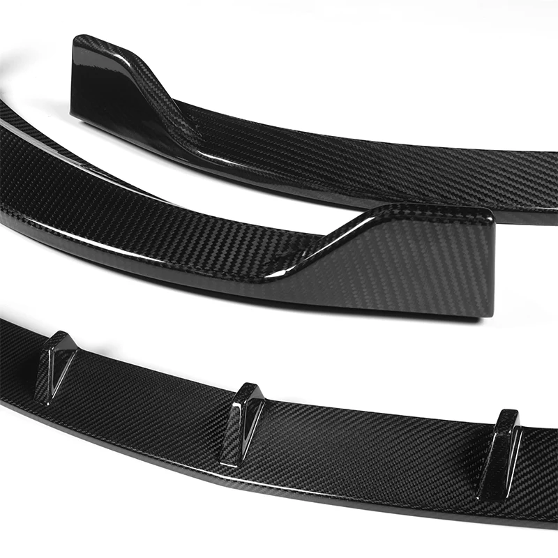 For 2017-2020 Mercedes E-Class Sport W213 Carbon Fiber Front Bumper Body Splitter Spoiler Lip 3PCS - Image 2