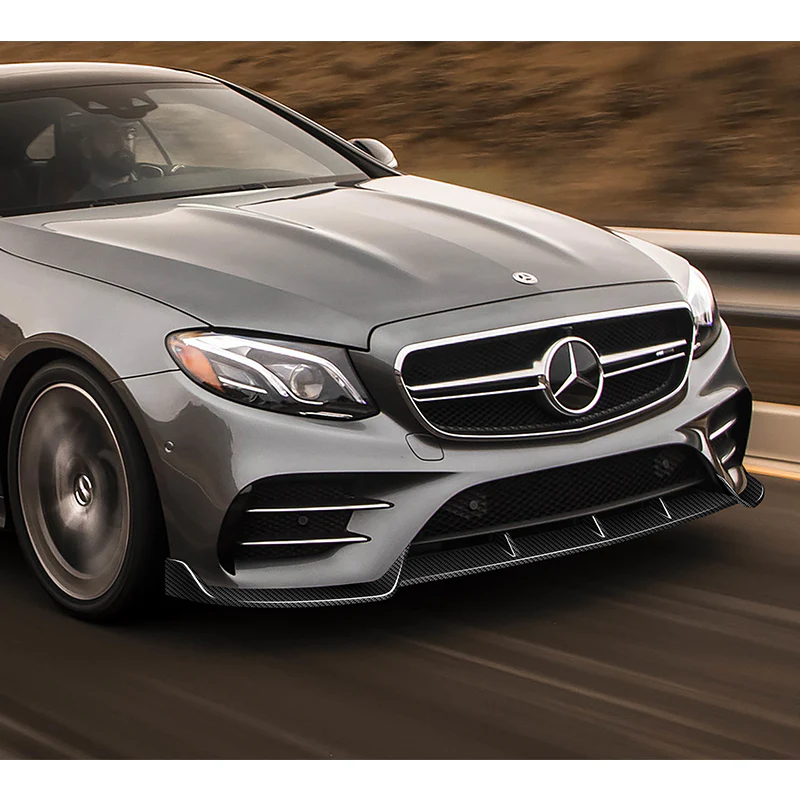 For 2017-2020 Mercedes E-Class Sport W213 Carbon Fiber Front Bumper Body Splitter Spoiler Lip 3PCS - Image 6