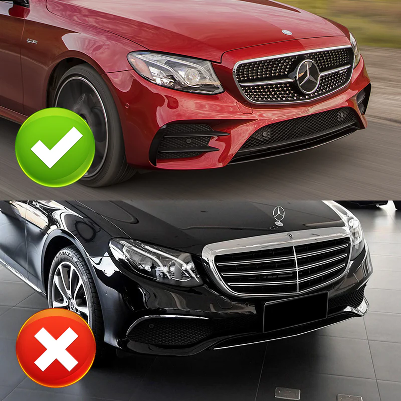 For 2017-2020 Mercedes E-Class Sport W213 Carbon Fiber Front Bumper Body Splitter Spoiler Lip 3PCS - Image 8
