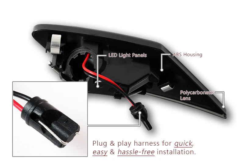 For 2017–2020 Toyota 86 Amber LED Turn Signal Bumper Side Marker Lights -Smoked Lens - Image 3