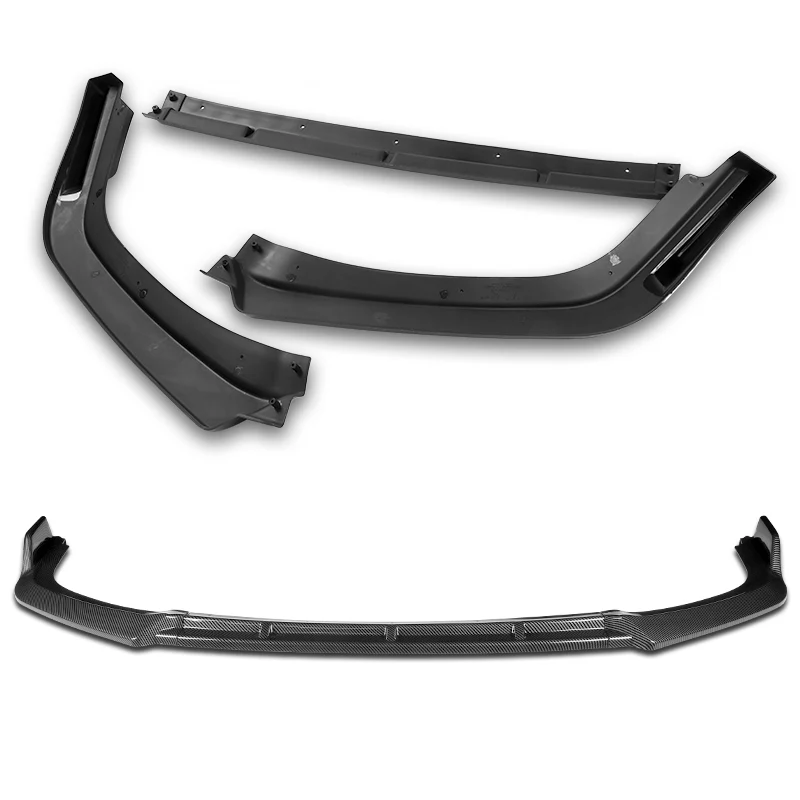 For 2017-2021 Honda Civic Si Coupe Sedan 3-PCS Carbon Painted Front Bumper Spoiler Lip - Image 4